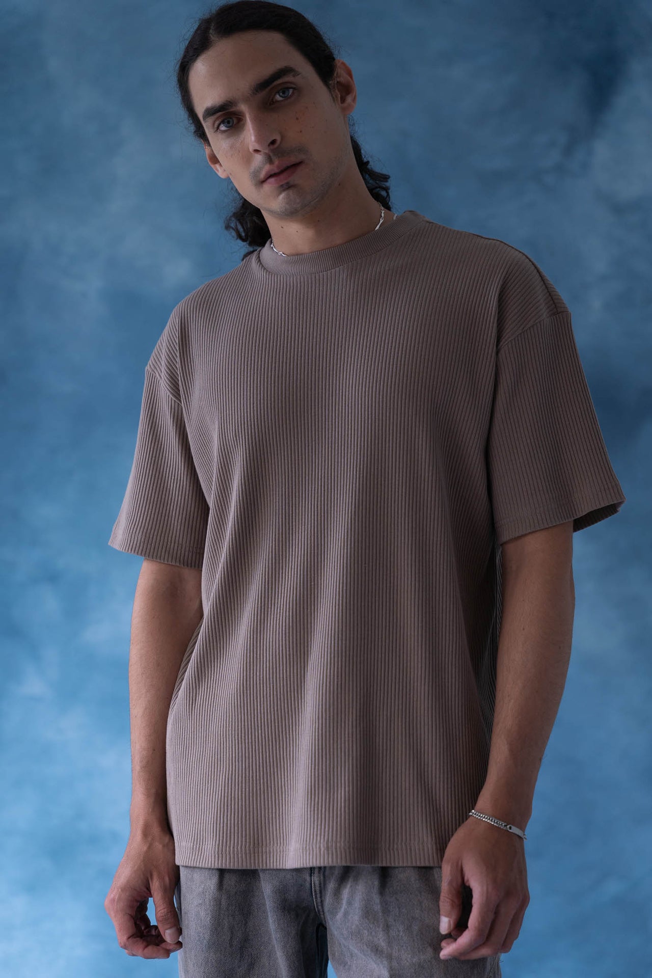 Camiseta rib Marea Taupe