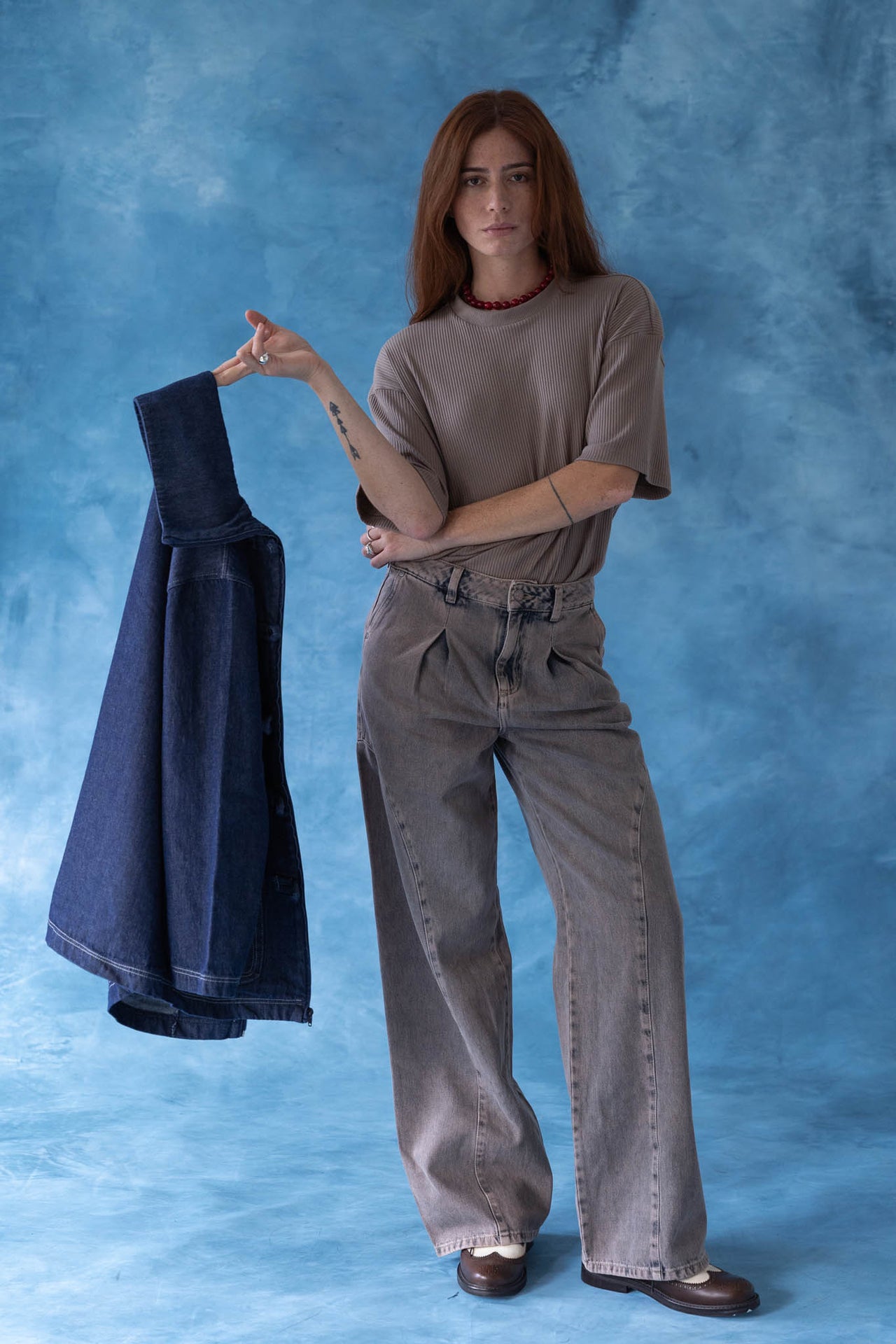 Camiseta rib Marea Taupe